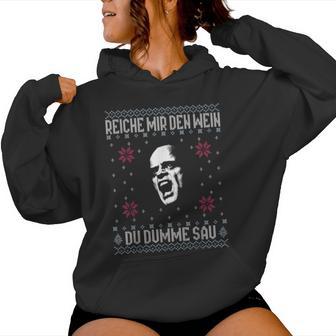 Empire Me The Wine X Du Dumme Sau Xmas Wineino Meme Kapuzenpullover für Damen - Geschenkecke