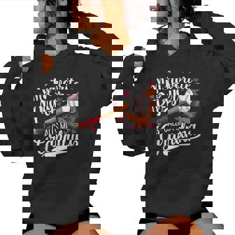 My Favorite Player Calls Me Grandma Baseball Heart Women Hoodie - Monsterry