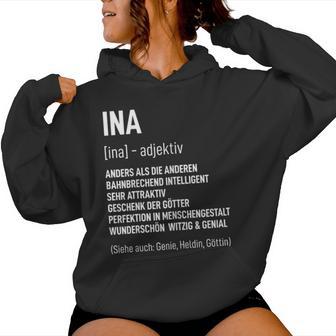 First Name Woman Saying Birthday Name Ina Kapuzenpullover für Damen - Geschenkecke