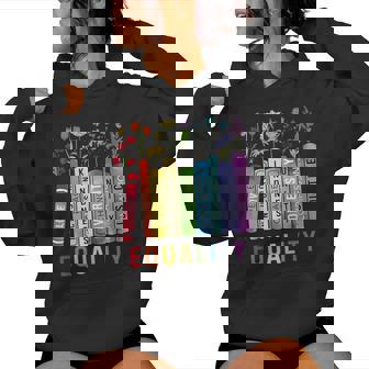 Floral Book Equality Human Rights Social Justice Peace Love Women Hoodie - Monsterry