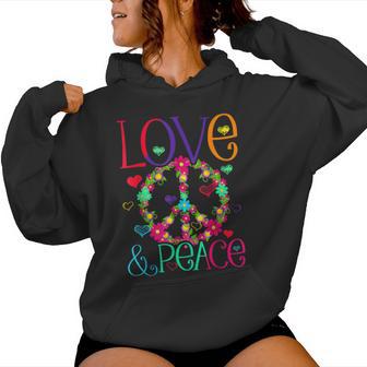 Flower Power Hippie Kostüm Love Peace 60Er 70Er Retro Kapuzenpullover für Damen - Geschenkecke