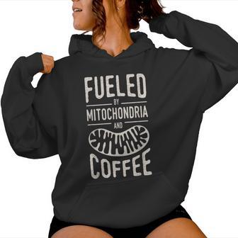 Fueled By Mitochondria And Coffee Cell Biology Science Kapuzenpullover für Damen - Geschenkecke