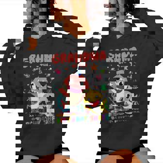 Birthday Boy Girl Grandma Of The Birthday Family Shark Women Hoodie - Monsterry