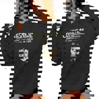 Chicken Game Ltd Divertido Diseño De Pollo Con Texto En Inglés Don't Look Niños Negro Manga De Doble Puntada Sudadera con capucha para mujer - Regaloses