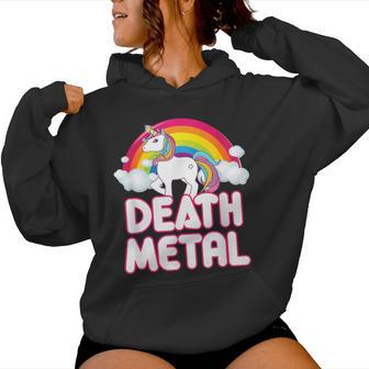 Death Metal Rainbow Unicorn Kapuzenpullover für Damen - Geschenkecke