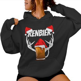 Saying Beer Renbier Reindeer Saufen Alcohol Kapuzenpullover für Damen - Geschenkecke