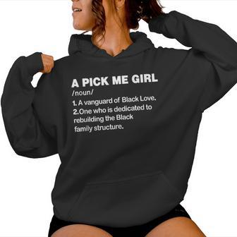 Pick-Me Girl Definición De Chica Pick Me Sin Mangas Sudadera con capucha para mujer - Regaloses