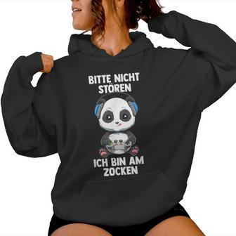 Gaming Panda Bitte Nicht Stören Ich Bin Am Zocken Kapuzenpullover für Damen - Geschenkecke