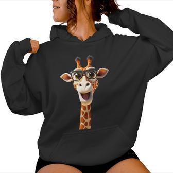 Giraffe Mit Sonnenbrille Afrika Safari Wildnis Süße Giraffen Kapuzenpullover für Damen - Geschenkecke