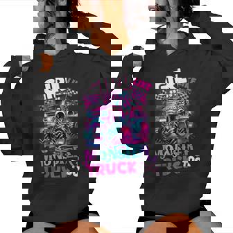 Girls Like Monster Truck Too Pink Monster Truck Girl Women Women Hoodie - Monsterry