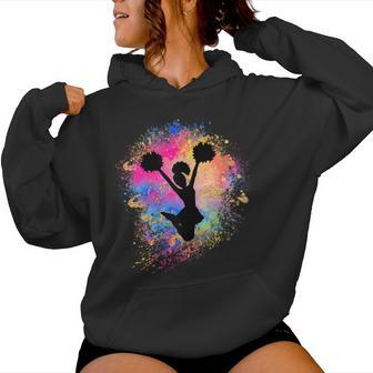 Girls' Rainbow Cheerleader Silhouette Female Cheerleader Kapuzenpullover für Damen - Geschenkecke