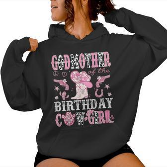 GodMother Of The Birthday Cow-Girl Pink Disco Rodeo Western Women's Hoodie - Monsterry