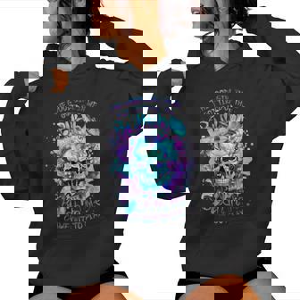 The Good Girl In Me Got Tired Of The Bullshit Skull Flower Women's Hoodie - Monsterry