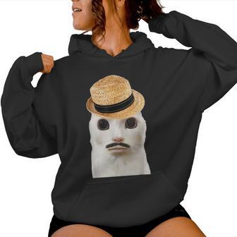 Goofy Ahh Cat Meme Dank Cursed Weirdcore Cringey Banana Cat Sudadera con capucha para mujer - Regaloses