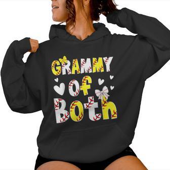 Grammy Of Both Proud Softball Baseball Grammy Grandma Women Hoodie - Thegiftio UK