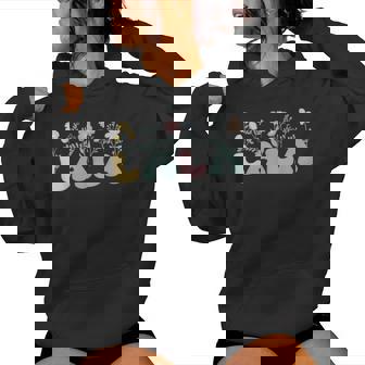 Groovy Lala Grandmother Flowers Lala Grandma Women Hoodie | Seseable UK