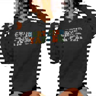 Groovy Professional Yapper Joke For Certified Yapper Women Hoodie - Thegiftio UK
