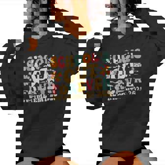 Groovy School's Out Forever Retirement 2025 Retired Teacher Women Hoodie - Seseable
