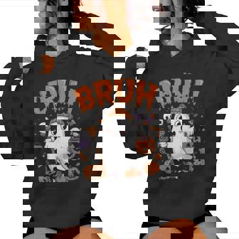 Halloween Shirts For Kids Women Boys Girls Ghost Bruh Cute Women's Hoodie - Monsterry