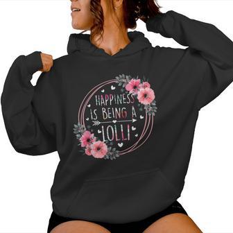 Happiness Is Being A Lolli Floral Flower Mother's Day Womens Women Hoodie - Thegiftio UK