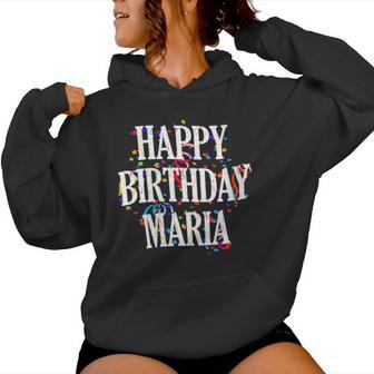 Happy Birthday Maria First Name Girls Colorful Bday Cuello Sudadera con capucha para mujer - Regaloses
