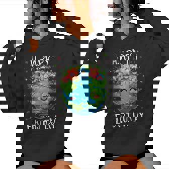 Happy Earth Day Heart Floral Earth Day Boys Girls Women Hoodie - Monsterry