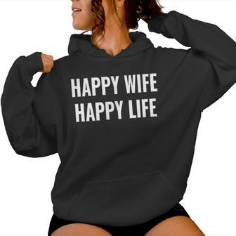 Happy Wife Happy Life Für Gute Ehemänner Kapuzenpullover für Damen - Geschenkecke