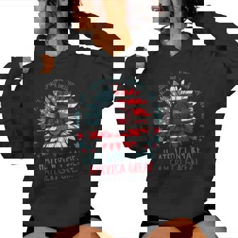 Hate Won't Make America Great Retro Sunflower Us Flag Women Hoodie - Thegiftio UK