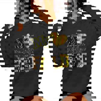 My Heart Is On That Field Softball Mom Leopard Mother Day Women Hoodie - Seseable