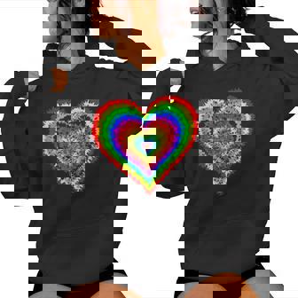 Heart Rainbow Tie Dye Heart With Rainbow Colours Kapuzenpullover für Damen - Geschenkecke