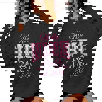 Hello Nine Est 2016 9Th Birthday Girl Coquette 9 Years Women Hoodie - Thegiftio