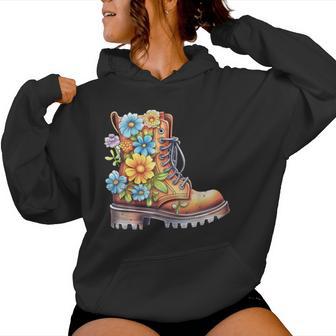 Hiking Boots Shoe Floral Flower Power Hiker Women's Kapuzenpullover für Damen - Geschenkecke