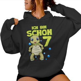 Ich Bin Schon 7 Years Boy Girl Birthday Turtle Kapuzenpullover für Damen - Geschenkecke