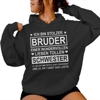 Ich Bin Stolzer Bruder Einer Wundervollen Liebe Schwester Kapuzenpullover für Damen - Geschenkecke