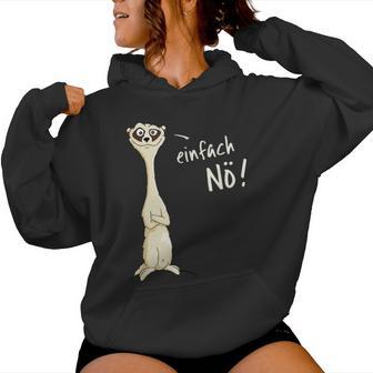 Ironically Sarcastic Cheeky Meerkat Gray Kapuzenpullover für Damen - Geschenkecke