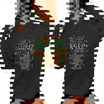 Juneteenth Melanin Women Natural Hair Afro Word Art Premium Women's Hoodie - Monsterry