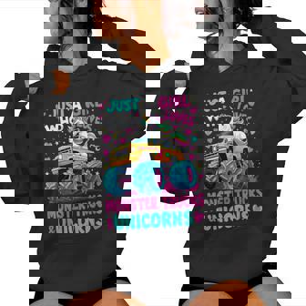 Just A Girl Who Loves Monster Trucks Unicorns Women Hoodie | Seseable UK