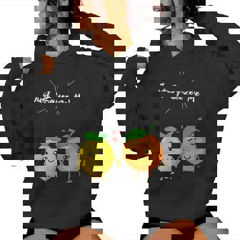Just Squeeze Me Orange And Lemon For Vegetarians And Vegans Women's Hoodie - Monsterry