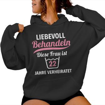 Ladies 22 Years Married Woman Bronze Wedding Anniversary 22Nd Wedding Anniversary Kapuzenpullover für Damen - Geschenkecke