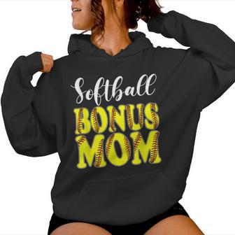 Leopard Softball Bonus Mom Stepmom Mother's Day Women Hoodie - Monsterry