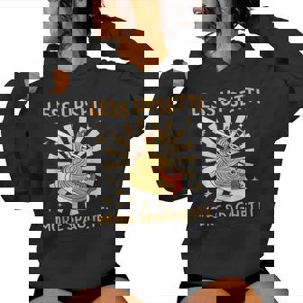 Less Upsetti More Spaghetti Italian Food Pasta Girls Boys Women's Hoodie - Monsterry