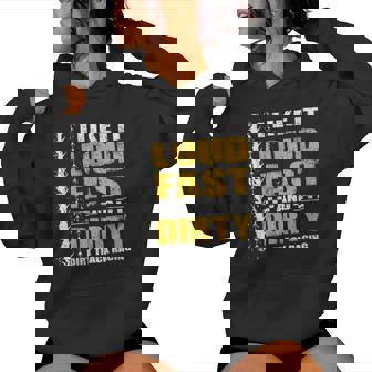 I Like It Loud Fast And Dirty Stock Car Dirt Track Racing Women's Hoodie - Monsterry