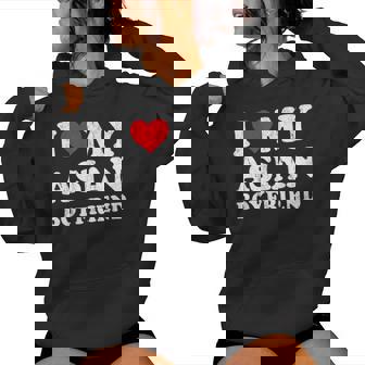 I Love My Asian Boyfriend Girlfriend Valentines Women's Hoodie - Monsterry