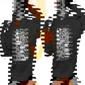 Love Basketball Leopard Print Women Girls Basketball Lover Women's Hoodie - Monsterry