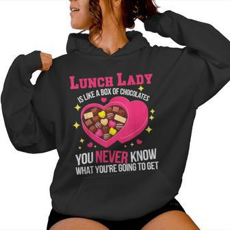 Lunch Lady Valentines Day Cafeteria Lunch Lady Women Hoodie - Monsterry