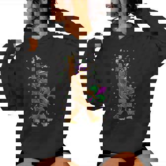 Mardi Gras Bigfoot Sasquatch Mardi Gras Men Women Hoodie - Seseable