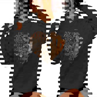 Melanin African Black History Fists Diversity Equity Women Hoodie - Seseable