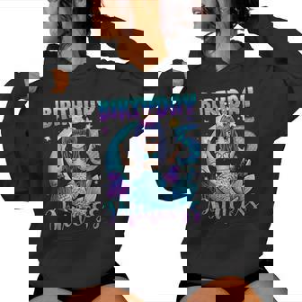 Mermaid Birthday Girl 5 Years Old Mermaid 5th Birthday Girls Women's Hoodie - Monsterry