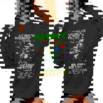 Mom Of The Birthday Boy Party Video Gamer Pixel Number Women Hoodie | Mazezy