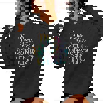 Mom Of The Birthday Girl Tie Dye Colorful Bday Women Hoodie - Seseable